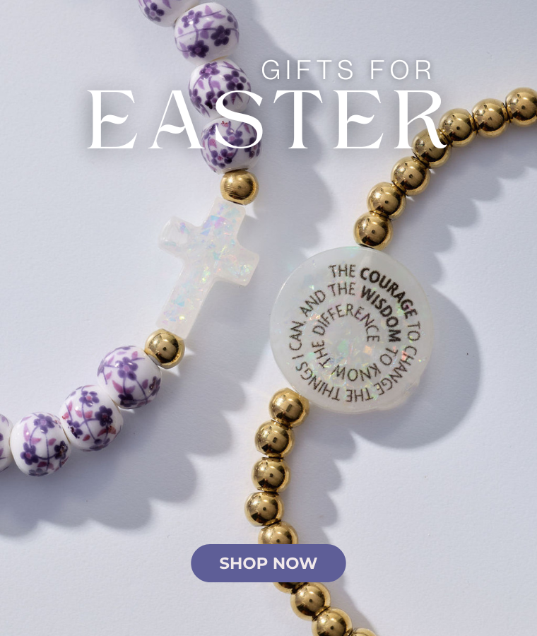 Easter Holy Water Bracelet collection — faith jewelry infused with authentic water from Lourdes, France, perfect Easter gift
